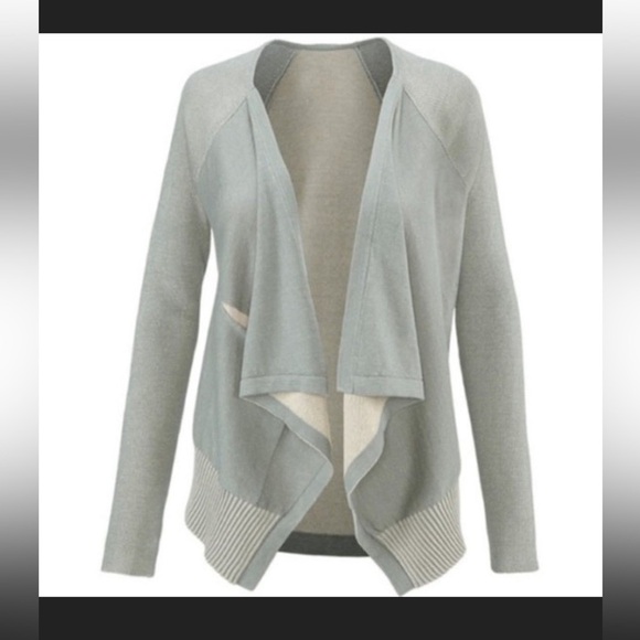 Cabi #5132 Women Medium Sage Green Cascading Waterfall Pocket Cardigan Sweater - Picture 1 of 11